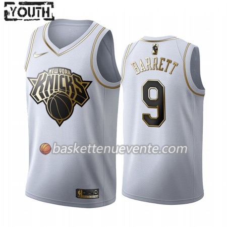 Maillot Basket New York Knicks RJ Barrett 9 2019-20 Nike Blanc Golden Edition Swingman - Enfant